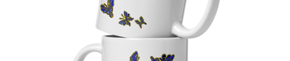Butterflies 4: White glossy mug Mugs butterflies 4