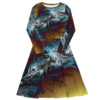 Cold Smoke: All-over print long sleeve midi dress - Image 4
