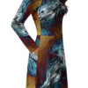 Cold Smoke: All-over print long sleeve midi dress - Image 7