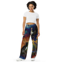 Crack at the Base of the World: All-over print unisex wide-leg pants Clothing crack at the base of the world