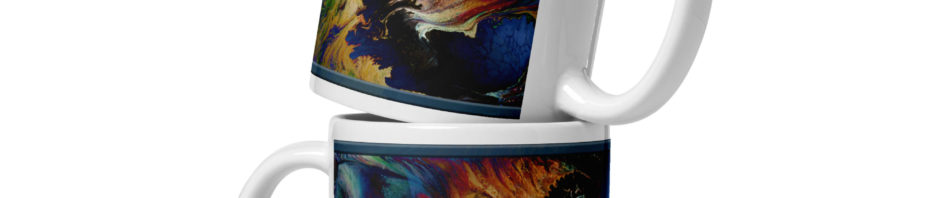 Crack at the Base of the World: White glossy mug Mugs crack at the base of the world