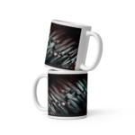 Crossing a Rickety Bridge: White glossy mug Mugs crossing a rickety bridge