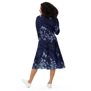 Encroaching Winter: All-over print long sleeve midi dress Clothing encroaching winter