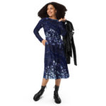 Encroaching Winter: All-over print long sleeve midi dress Clothing encroaching winter