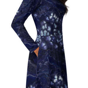 Encroaching Winter: All-over print long sleeve midi dress Clothing encroaching winter