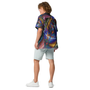 Dancing Rainbow: Unisex button shirt Button-Up Shirts dancing rainbow