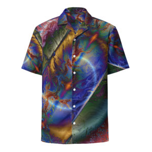 Dancing Rainbow: Unisex button shirt Button-Up Shirts dancing rainbow