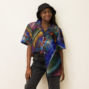 Dancing Rainbow: Unisex button shirt Button-Up Shirts dancing rainbow