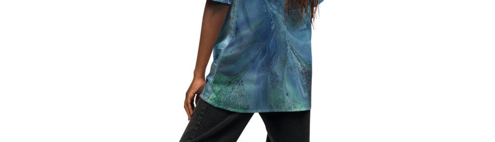 Wave Over Sandbank: Unisex button shirt Button-Up Shirts wave over sandbank