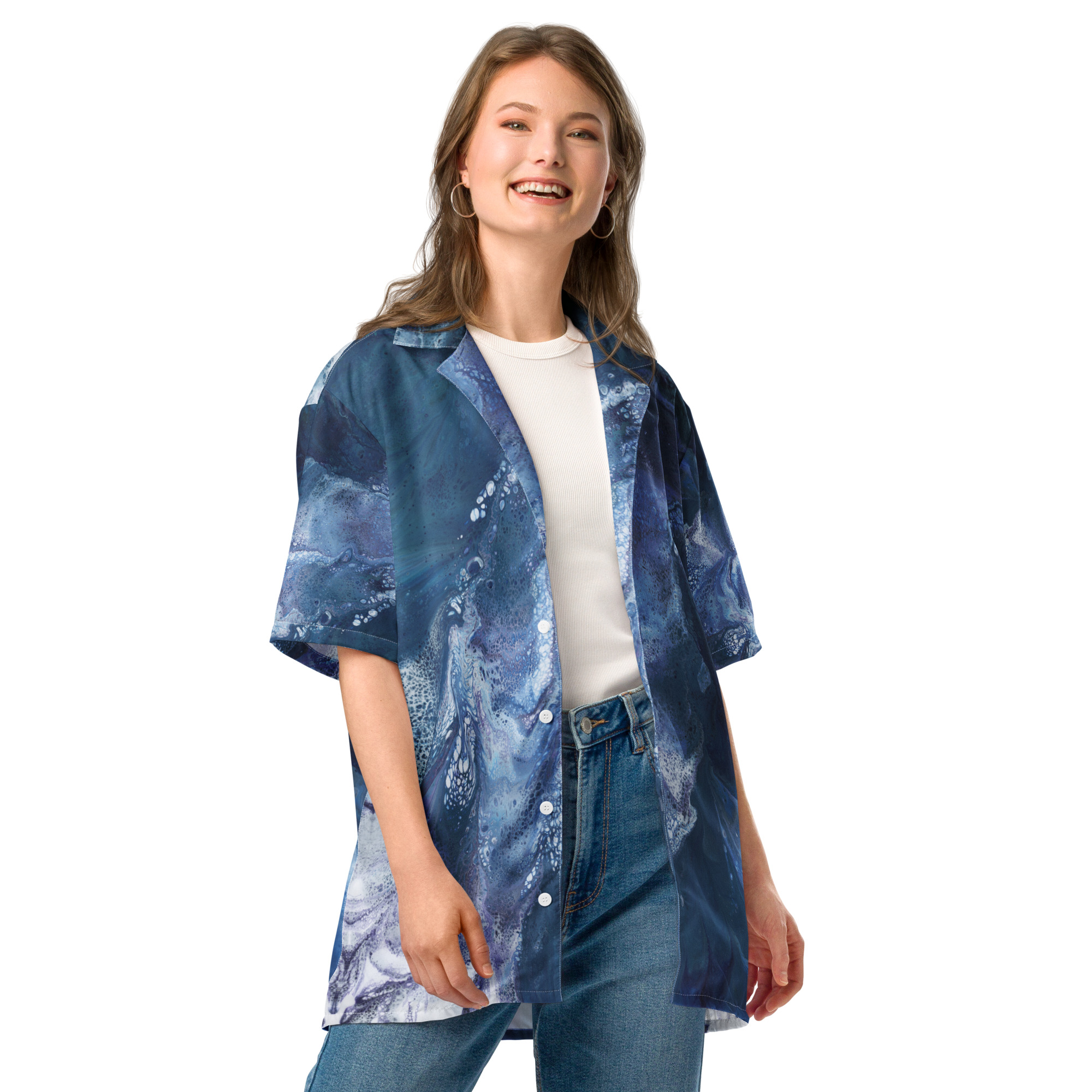 Waterfall Pool: Unisex button shirt Button-Up Shirts waterfall pool Waterfall Pool: Unisex button shirt - Image 3