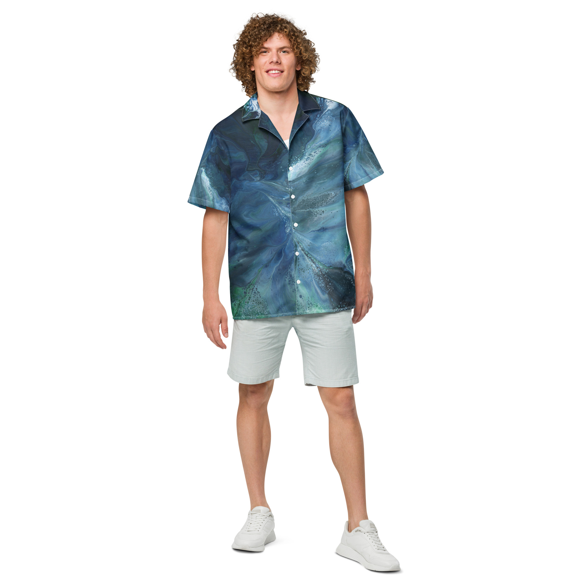Wave Over Sandbank: Unisex button shirt Button-Up Shirts wave over sandbank Wave Over Sandbank: Unisex button shirt - Image 7