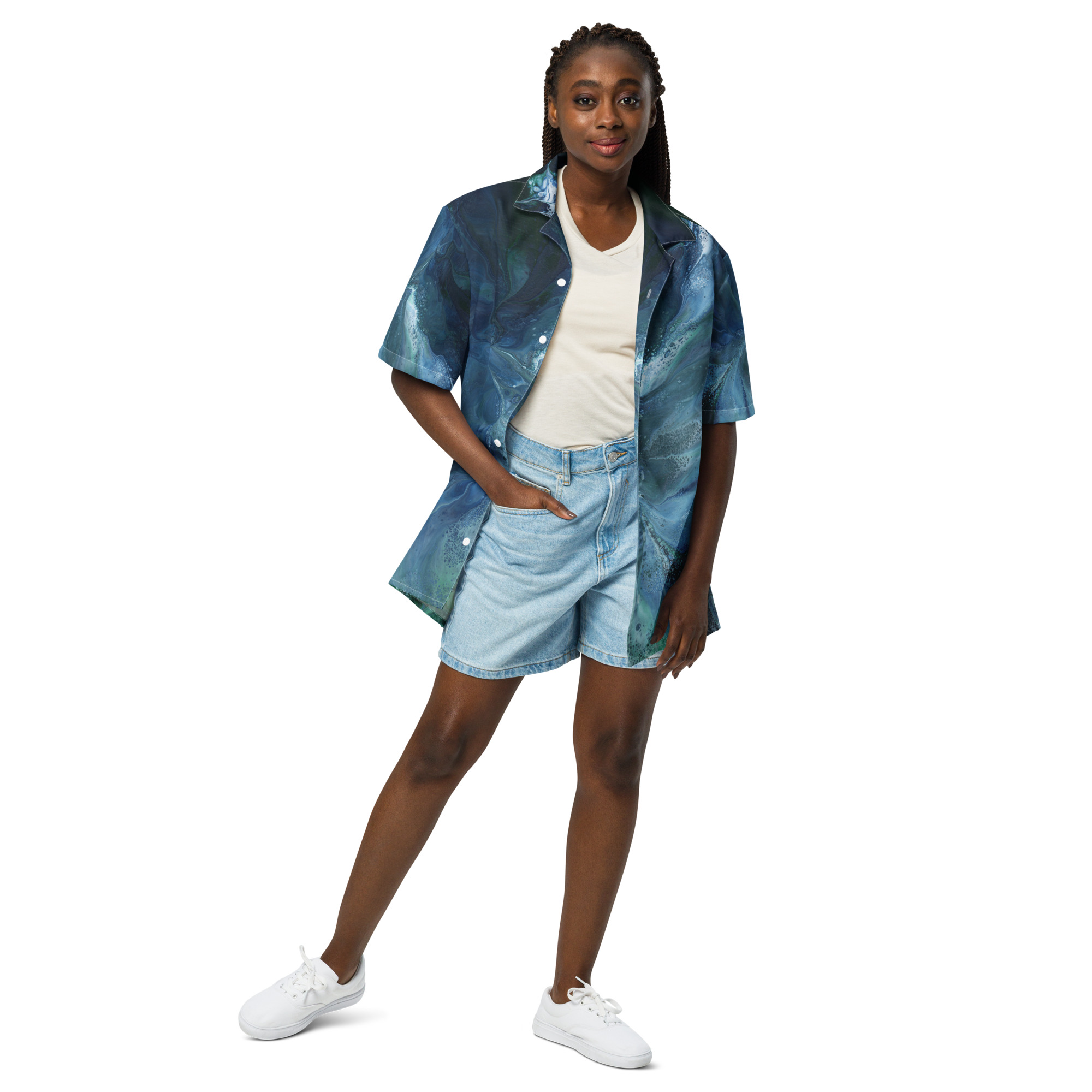 Wave Over Sandbank: Unisex button shirt Button-Up Shirts wave over sandbank Wave Over Sandbank: Unisex button shirt - Image 10
