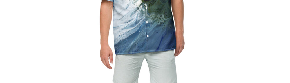 Waves on the Shore: Unisex button shirt Button-Up Shirts waves on the shore