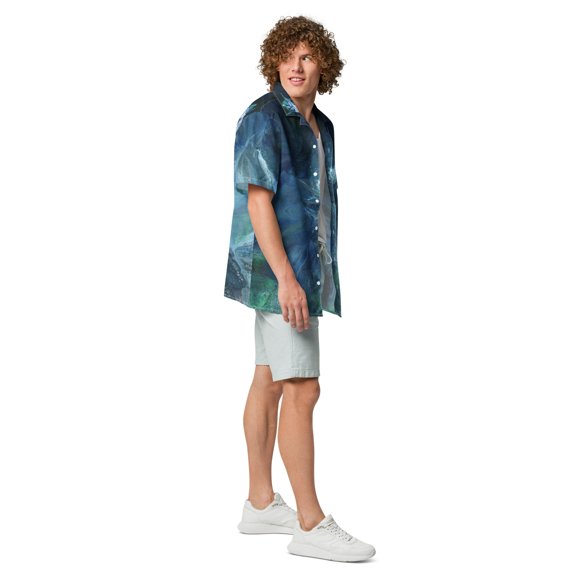 Wave Over Sandbank: Unisex button shirt Button-Up Shirts wave over sandbank Wave Over Sandbank: Unisex button shirt - Image 6