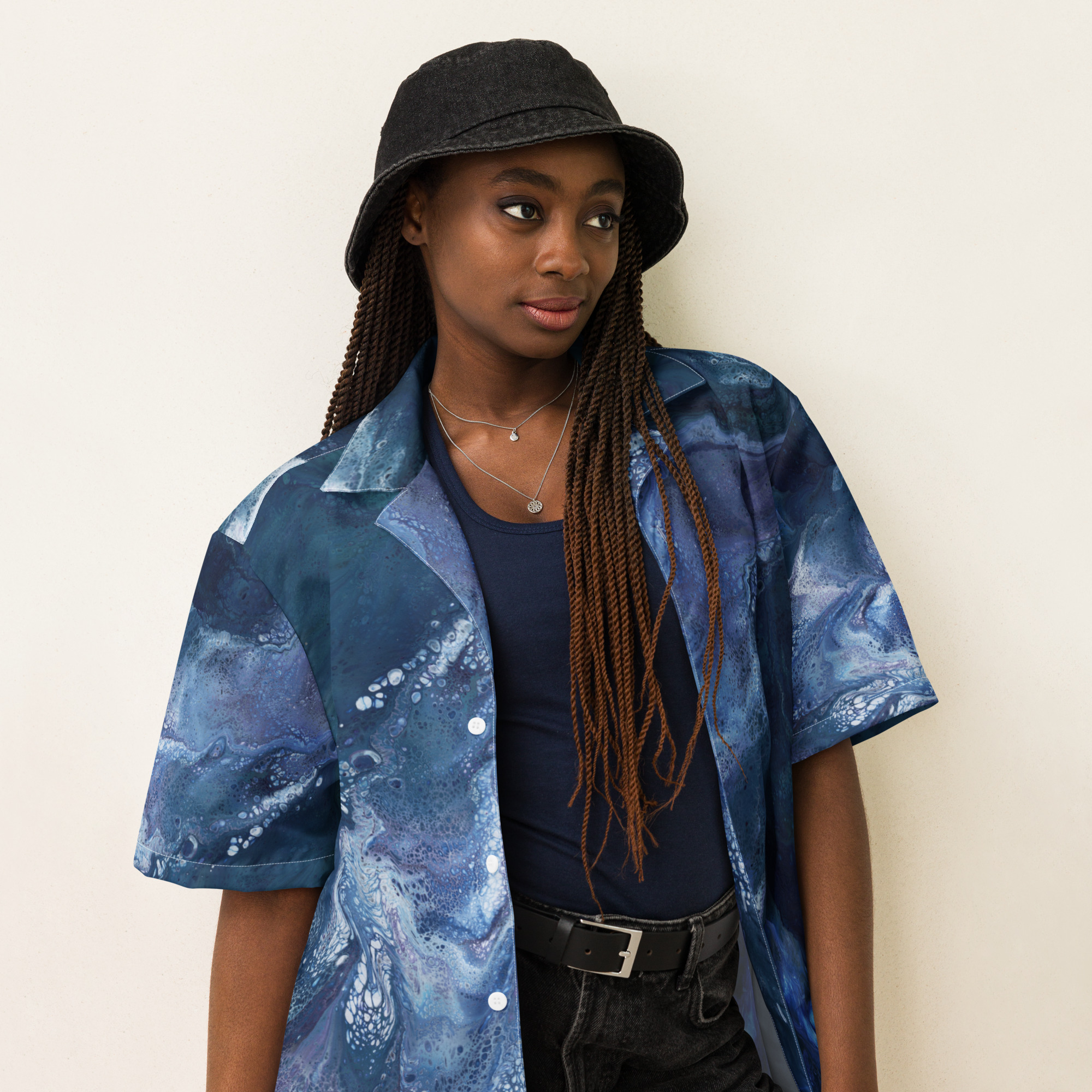 Waterfall Pool: Unisex button shirt Button-Up Shirts waterfall pool Waterfall Pool: Unisex button shirt - Image 6