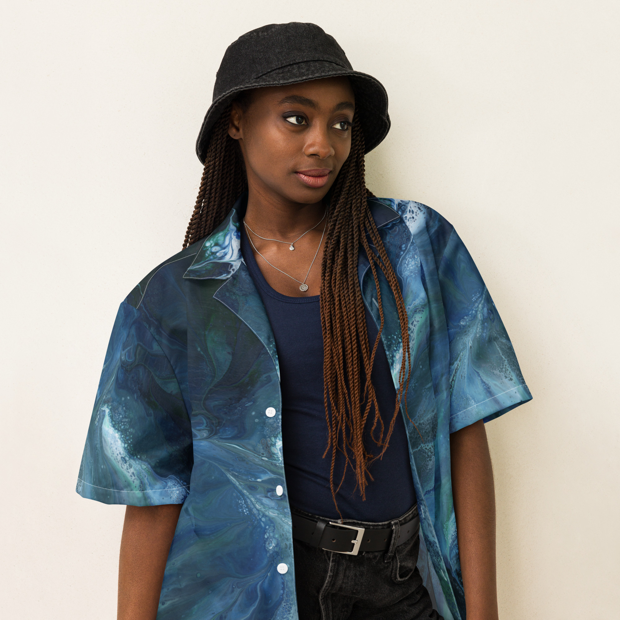 Wave Over Sandbank: Unisex button shirt Button-Up Shirts wave over sandbank Wave Over Sandbank: Unisex button shirt - Image 5