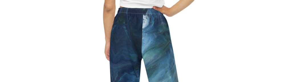 Wave Over Sandbank: All-over print unisex wide-leg pants Clothing wave over sandbank