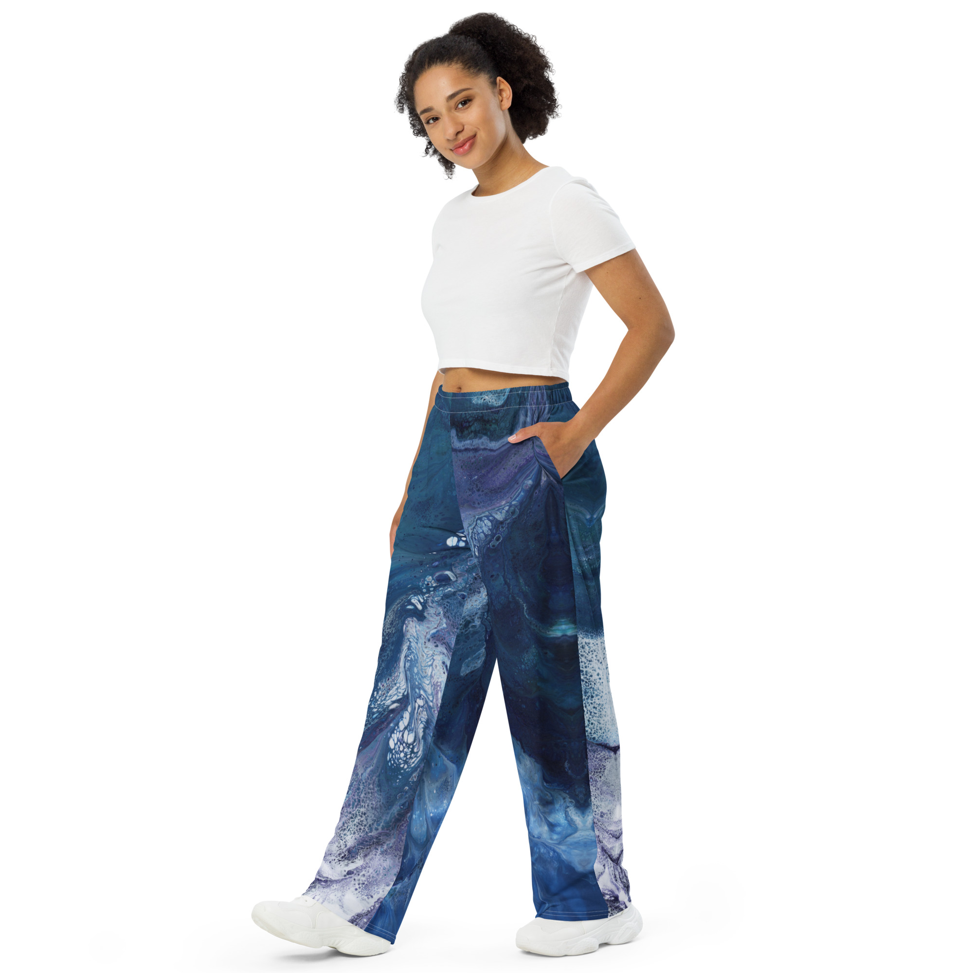Waterfall Pool: All-over print unisex wide-leg pants Clothing waterfall pool Waterfall Pool: All-over print unisex wide-leg pants - Image 5