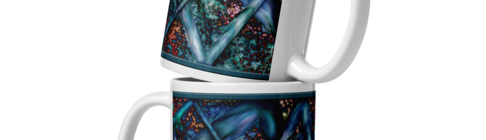 Roadrunner in a Field of Toadstools: White glossy mug Mugs roadrunner in a field of toadstools