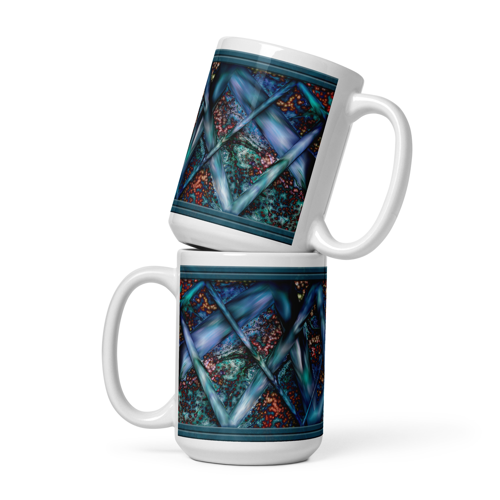 Roadrunner in a Field of Toadstools: White glossy mug Mugs roadrunner in a field of toadstools Roadrunner in a Field of Toadstools: White glossy mug - Image 2